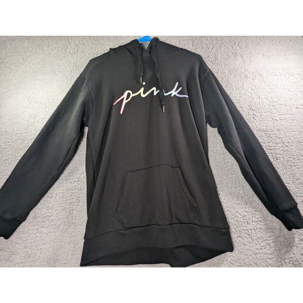 Victoria’s Secret PINK Womens Black Pullover Hoodie Size XS Everyday Lounge